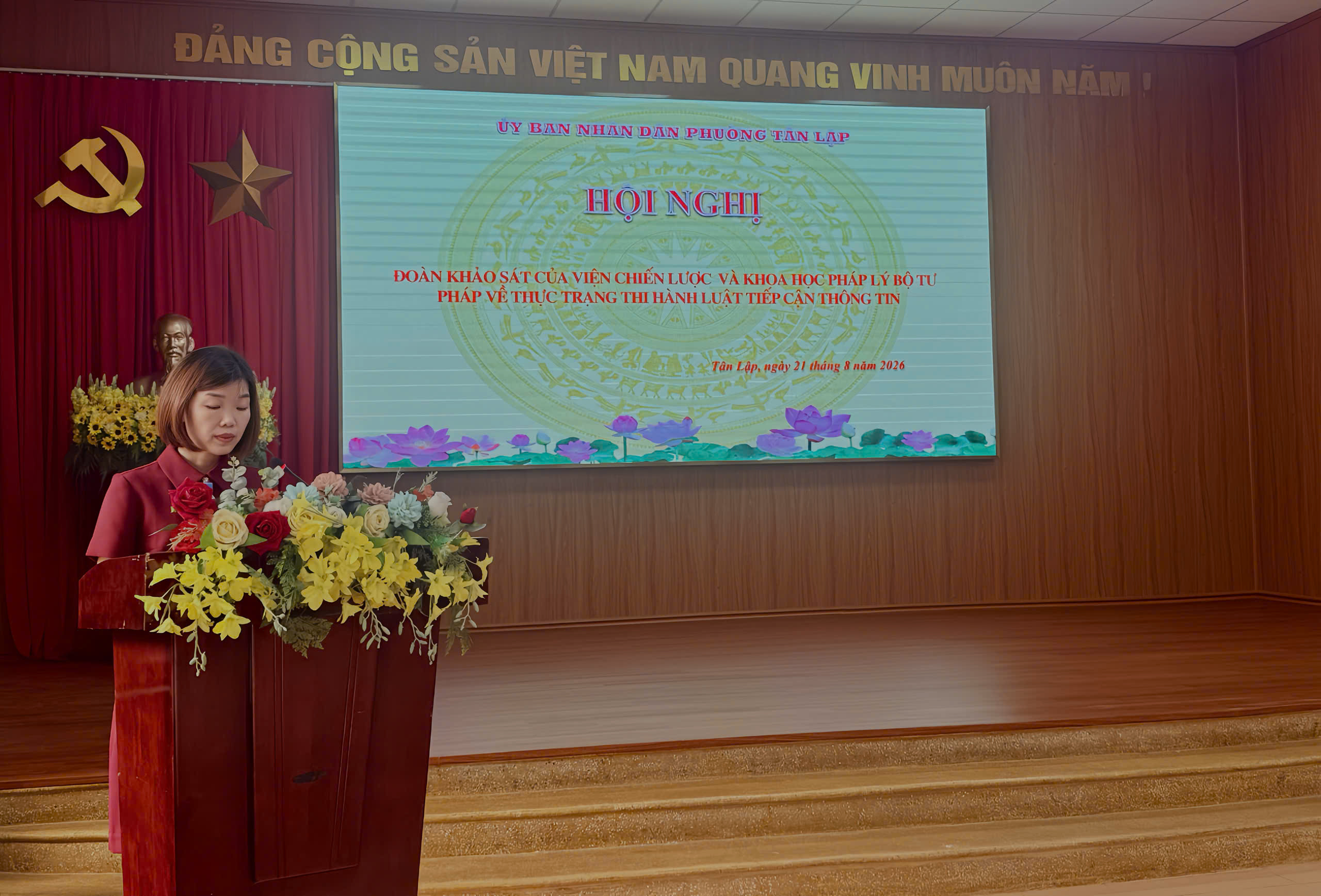 UBND PHƯỜNG TÂN LẬP PHỐI HỢP VỚI ĐOÀN KHẢO SÁT BỘ TƯ PHÁP TRIỂN KHAI NHIỆM VỤ ĐIỀU TRA CƠ BẢN “ĐÁNH GIÁ THỰC TRẠNG THI HÀNH PHÁP LUẬT TIẾP CẬN THÔNG TIN”