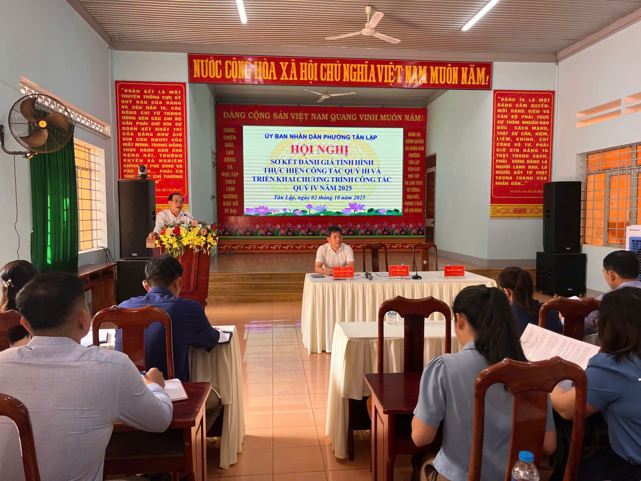 UBND phường Tân Lập tổ chức Hội nghị Sơ kết Quý III và triển khai nhiệm vụ Quý IV năm 2025